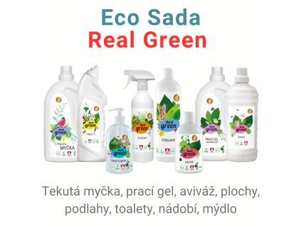 Zvýhodněná sada eko čistících prostředků Real Green 8 ks