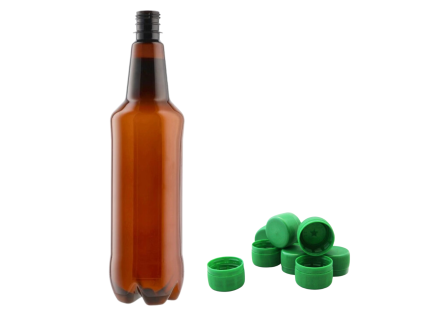 Lahev PET na pivo 1l, hnědá + víčko zelené (bal.162ks)