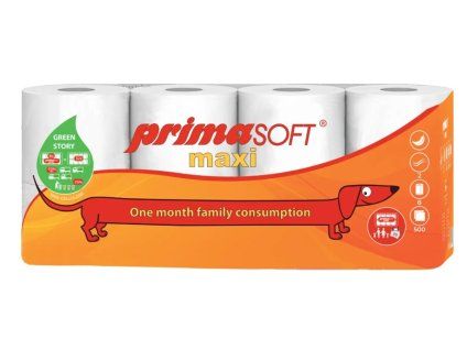 Toaletni papir PrimaSoft Maxibal 8ks 2vr celuloza 050319