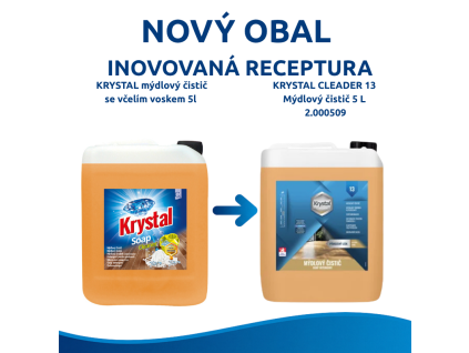 KRYSTAL mýdlový čistič se včelím voskem 5l nově pod 2.000509 KRYSTAL CLEADER 13 Mýdlový