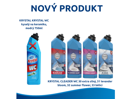 KRYSTAL WC kyselý na keramiku, modrý 750ml